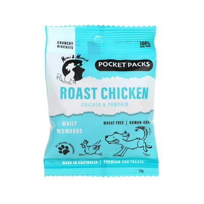 Mimi and Munch Roast Chicken Pocket Pack Dog Treats x5 Bags