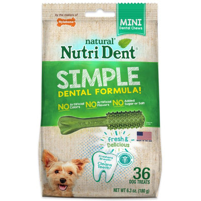 Nylabone Nutri Dent SIMPLE Fresh Breath Flavored Dental Chews Mini 36 Pack