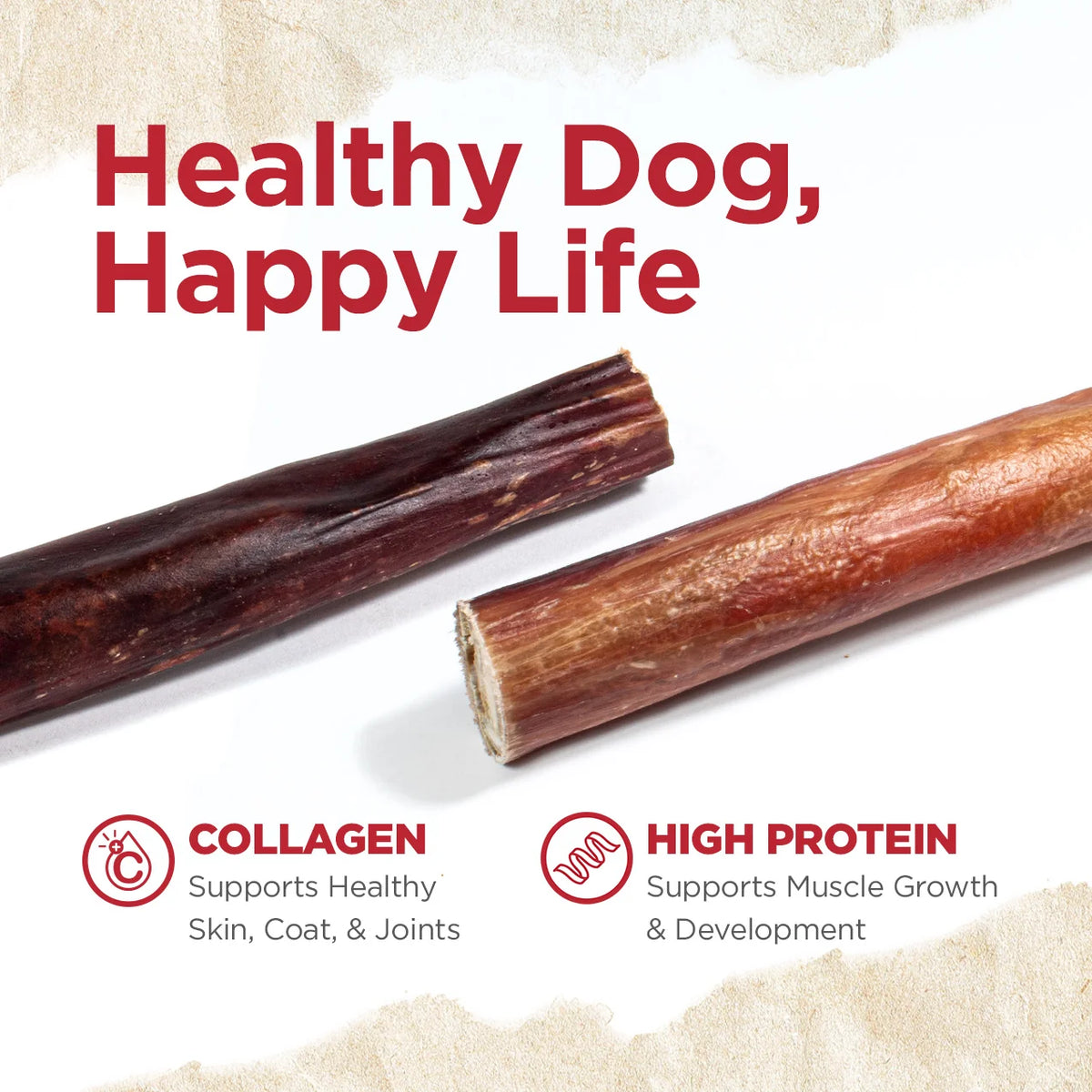 Natural Farm Dog Treat 6" Standard Power Bully Stick 15cm 5Pack