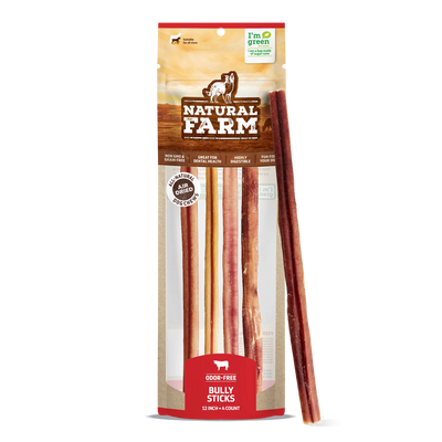 Natural Farm Dog Treat Large Bully Sticks 4Pack