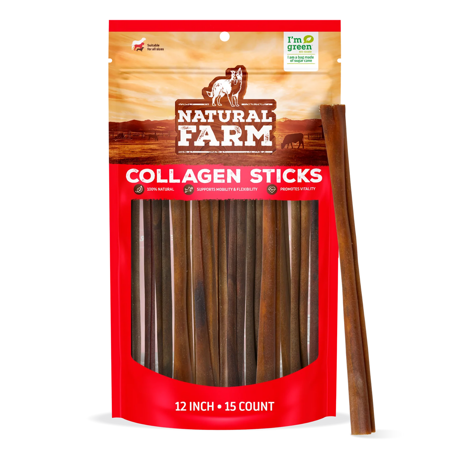 Natural Farm Dog Treat Collagen Stick Large 15Pack