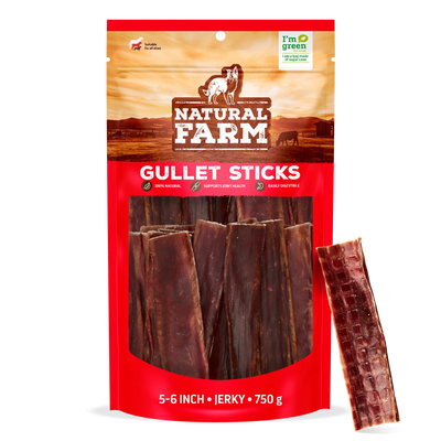 Natural Farm Dog Treat Gullet Beef Jerky 750g