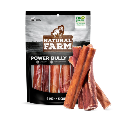 Natural Farm Dog Treat 6" Standard Power Bully Stick 15cm 5Pack
