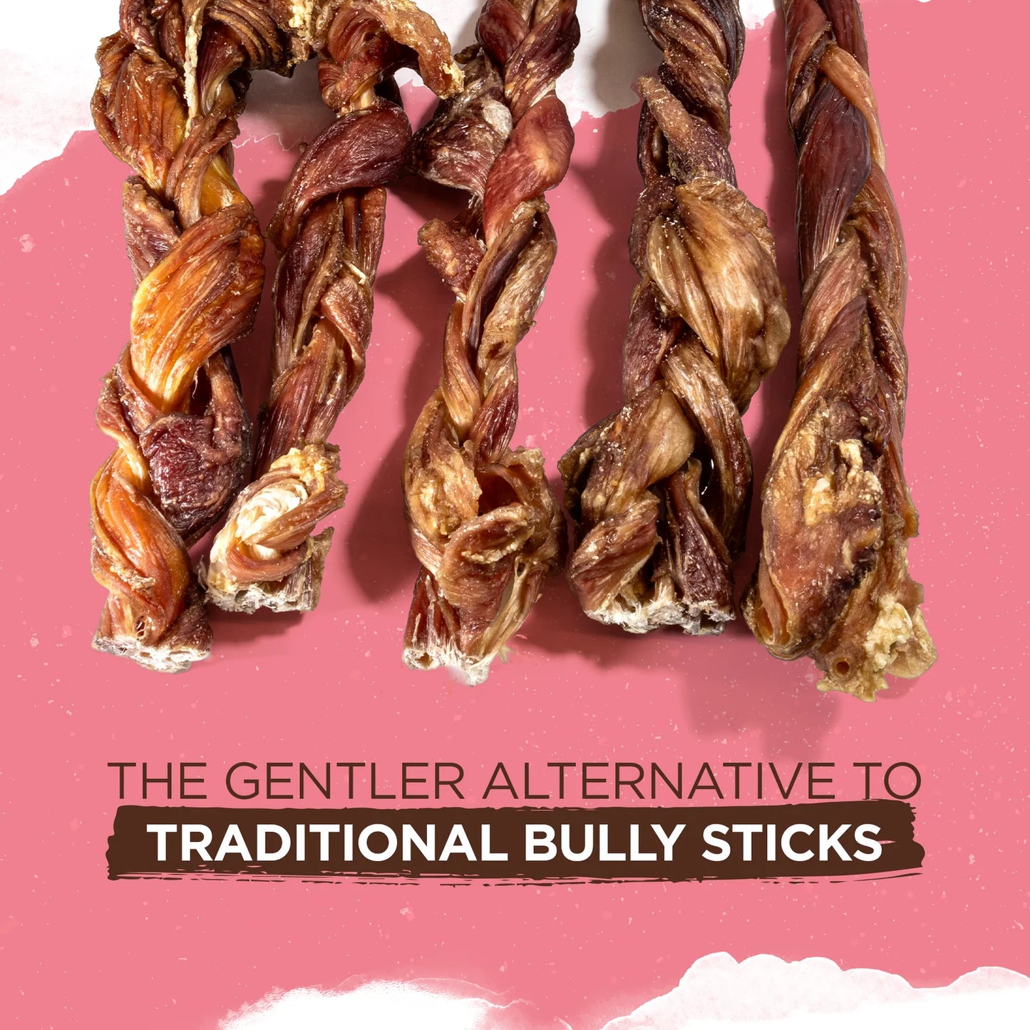 Natural Farm Dog Treat Triple Braided Bladder Sticks Large 5Pack