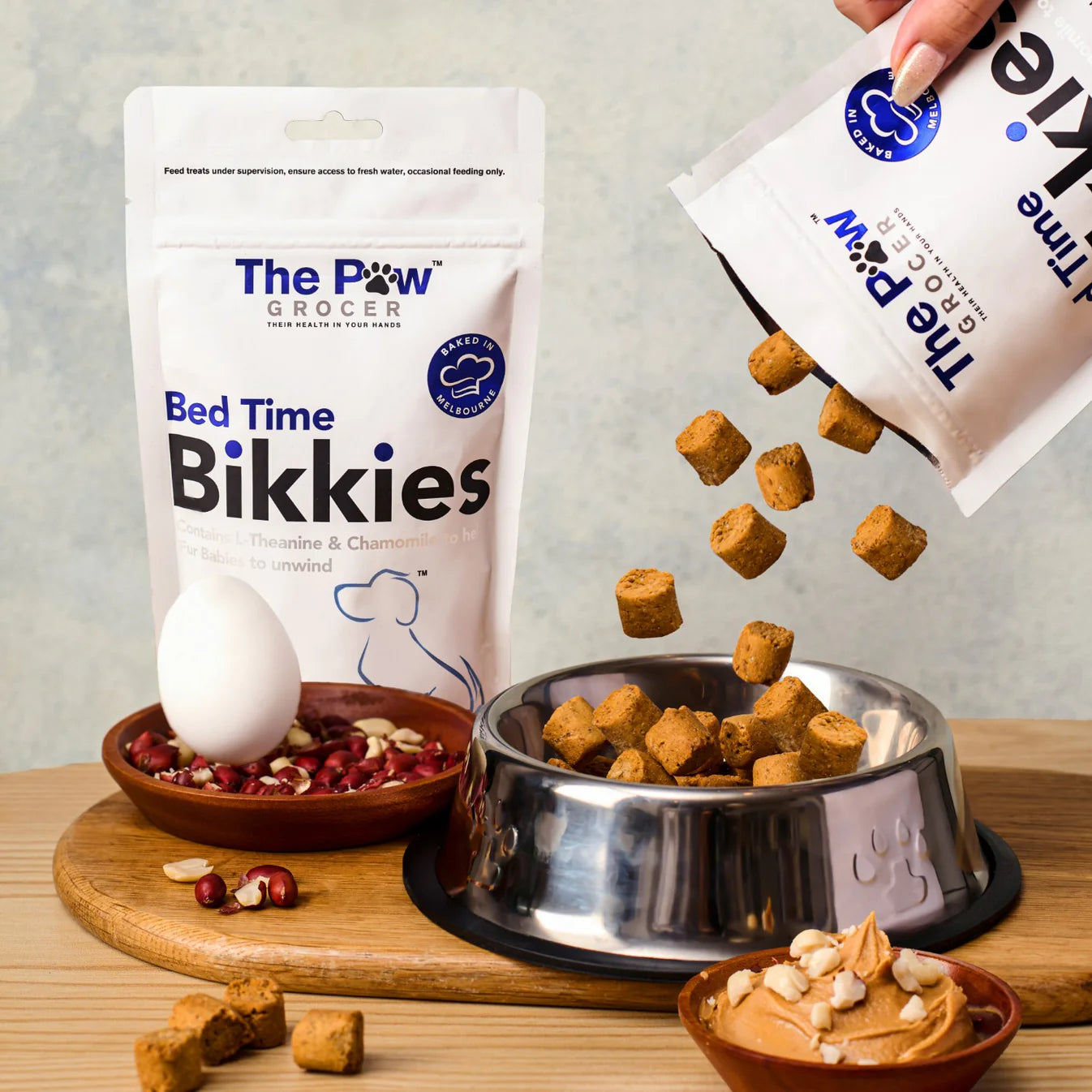 The Paw Grocer - Dog Treats Peanut Butter Bed Time Bikkies 150g