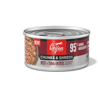 ORIJEN Cat Wt Food CHUNKS & SHREDS - BEEF & TUNA ENTRÉE