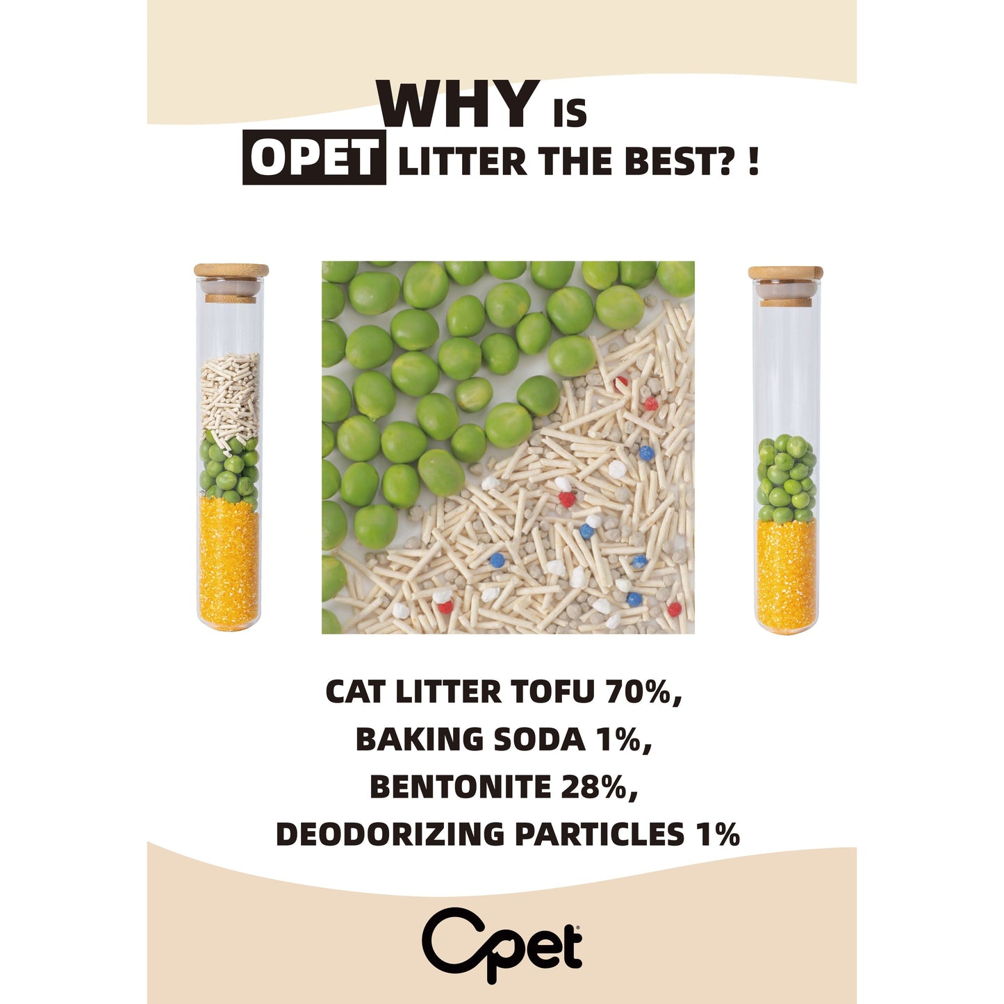 Opet Tofu Bentonite Mix Clumping Cat Litter