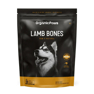 Organic Paws Lamb Bones Raw Dog Treats 1kg