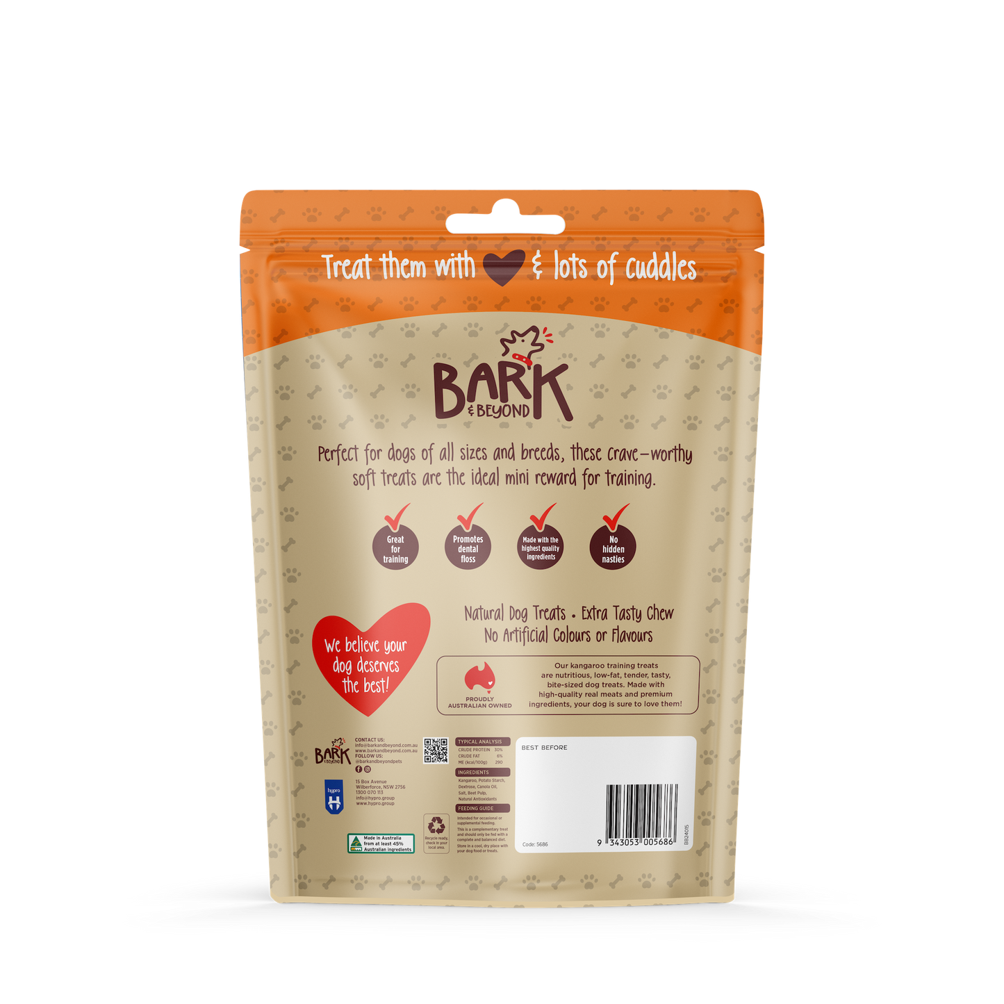 Bark & Beyond Dog Treats Kangaroo Trainers 200g
