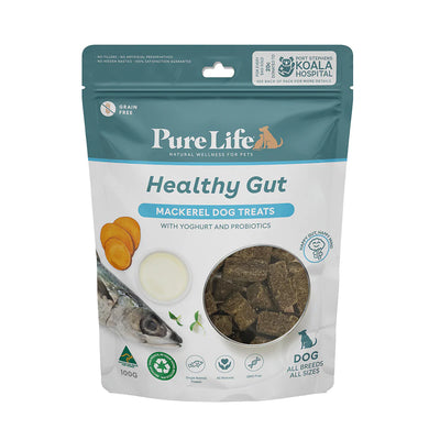 Pure Life Heathy Gut Mackerel Dog Treats 100g