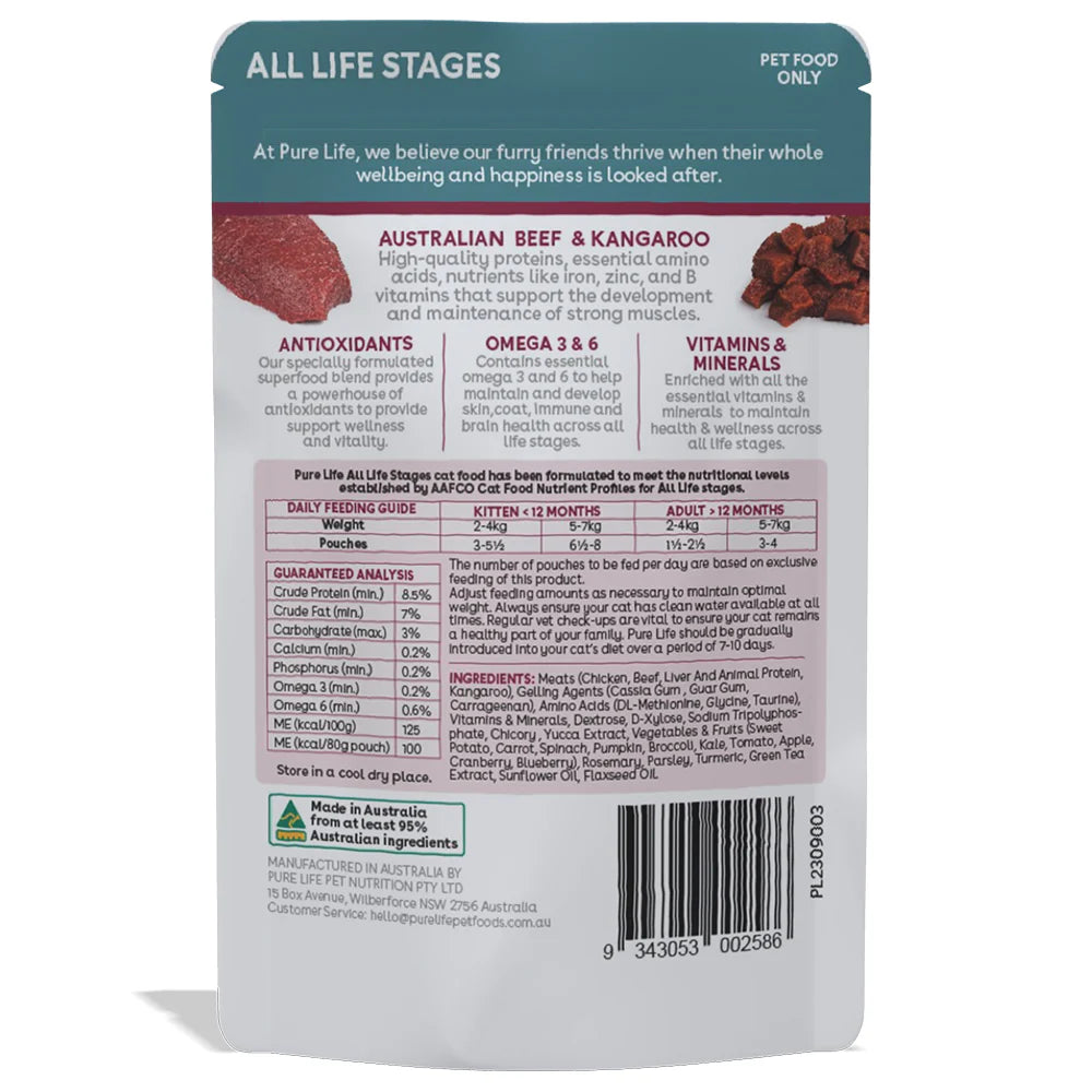Pure Life Cat Wet Food Australia Beef & Kangaroo Pate