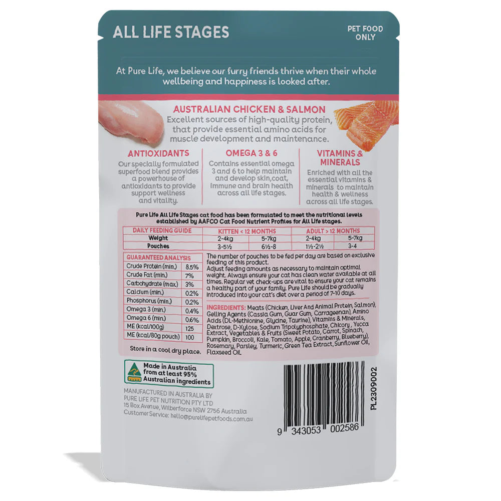 Pure Life Cat Wet Food Australia Chicken & Salmon Pate