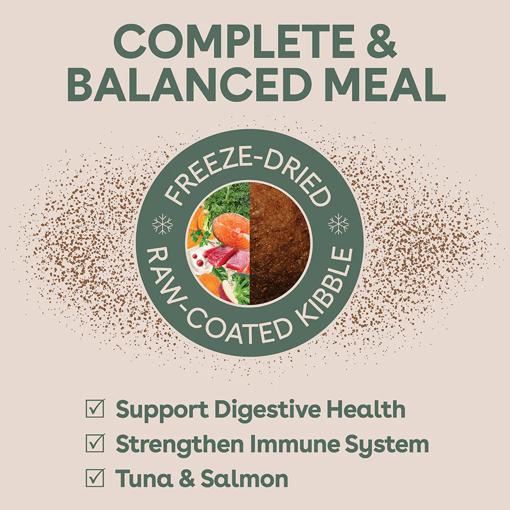 Pure Life Adult Dog Dry Food Freeze-Dried Raw-Coated Kibble Tuna & Salmon