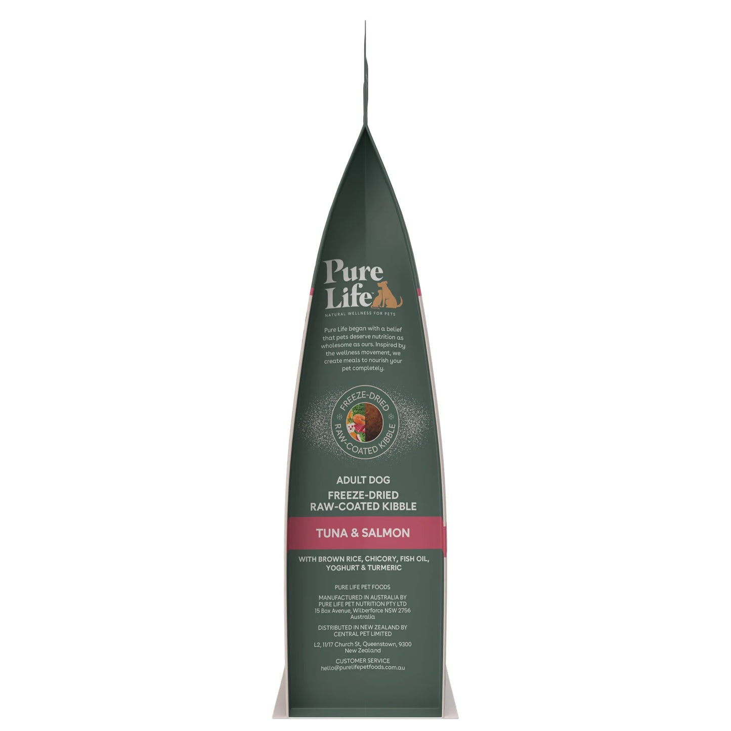 Pure Life Adult Dog Dry Food Freeze-Dried Raw-Coated Kibble Tuna & Salmon