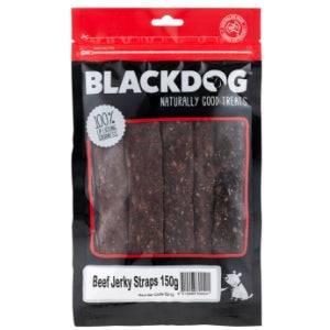 BLACKDOG Dog Treats Beef Jerky Straps 150g