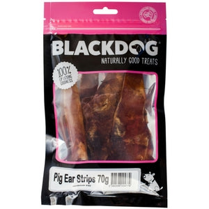 BLACKDOG Dog Treats Pig Ears Strips 70g
