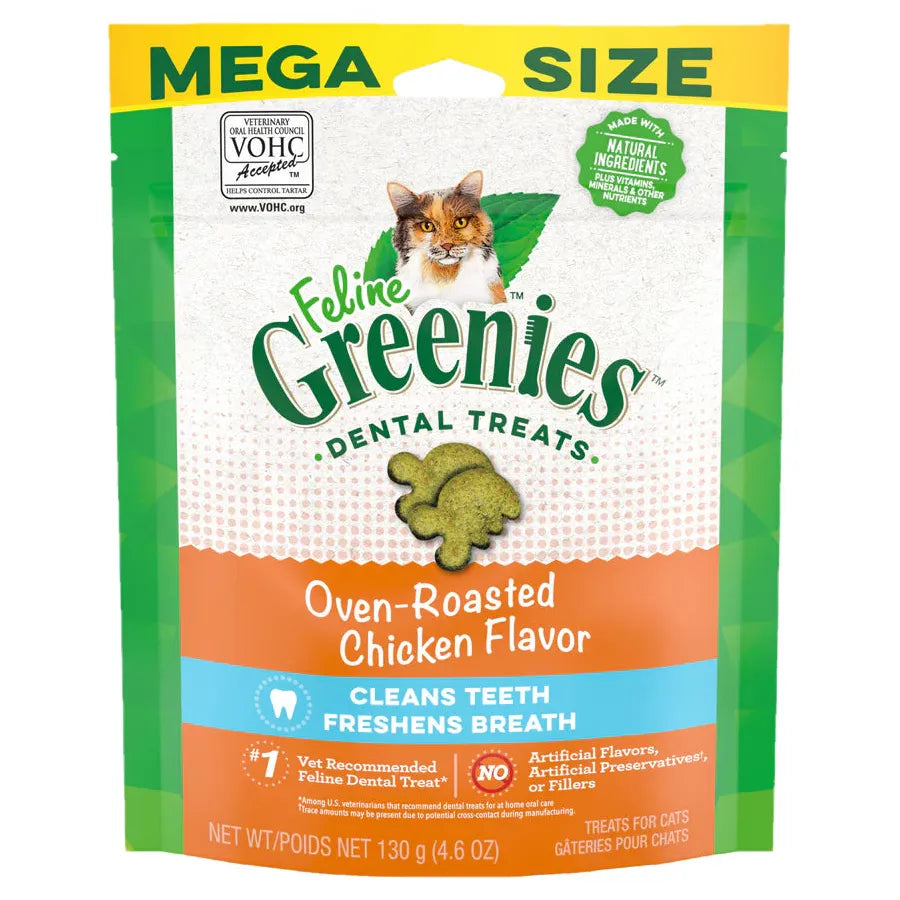 GREENIES Feline Dental Cat Treats Oven Roasted Chicken