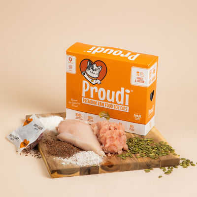 [Syd Only] Proudi Cat Raw Food - Turkey and Chicken 1.08Kg