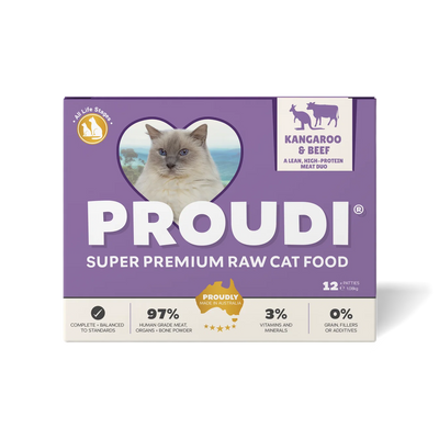 Proudi Cat Raw Food - Kangaroo & Beef 1.08Kg