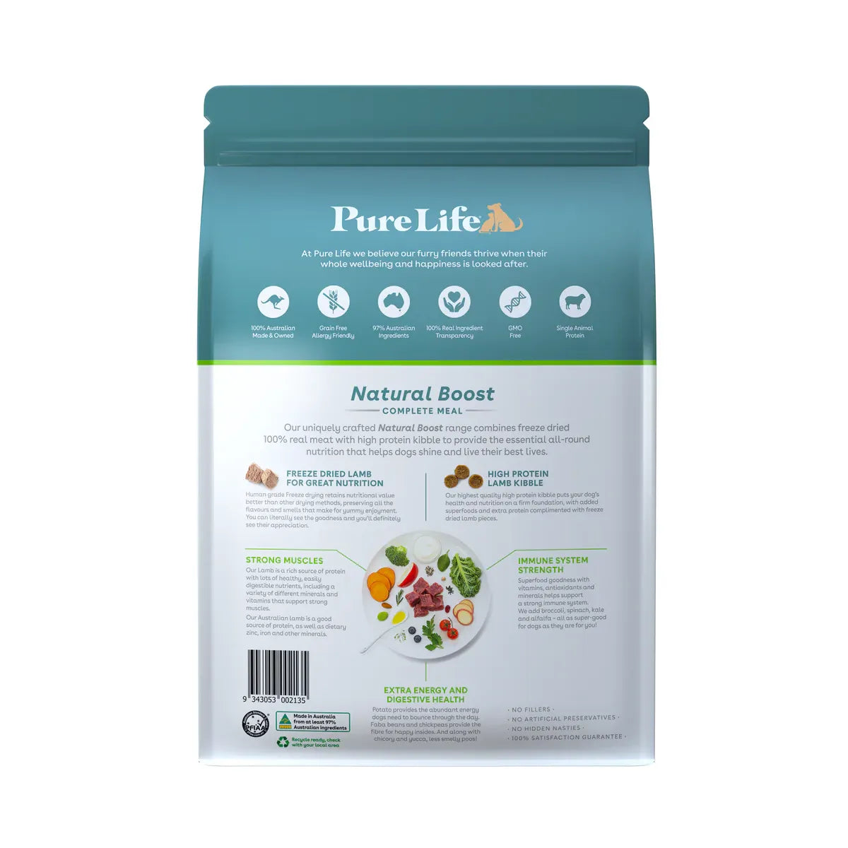 Pure Life Adult Dog Dry Food Lamb Recipe