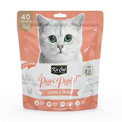 Kit Cat Purr Puree Cat Treat Value Pack – Chicken & Salmon 40x15g