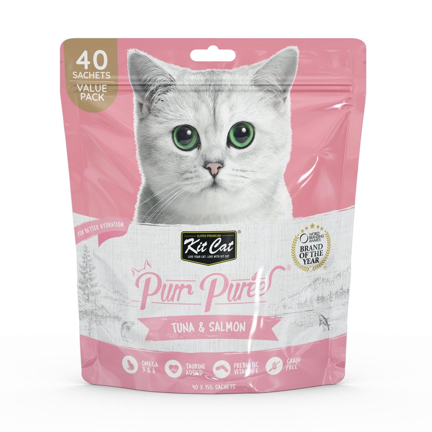 Kit Cat Purr Puree Cat Treat Value Pack – Tuna & Salmon 40x15g