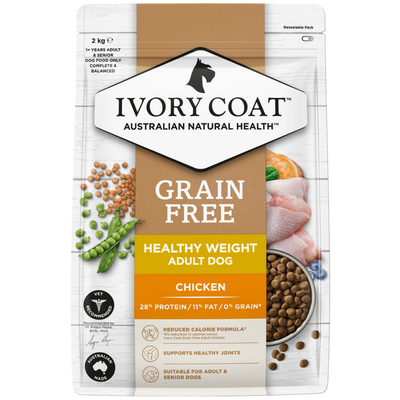 Ivory Coat Grain Free Healthy Weight Chicken Adult Dog Dry Food 2kg