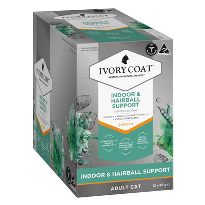 IVORY COAT - Inspired by Raw Indoor & Hairball Cat Formula Cat Wet Food (12 x 85g)