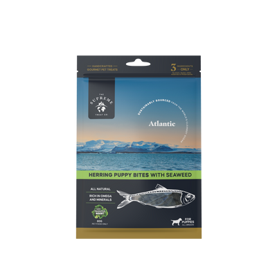 The Supreme Treat Co Dog Treat Herring Bites with Seaweed for Puppies 80g