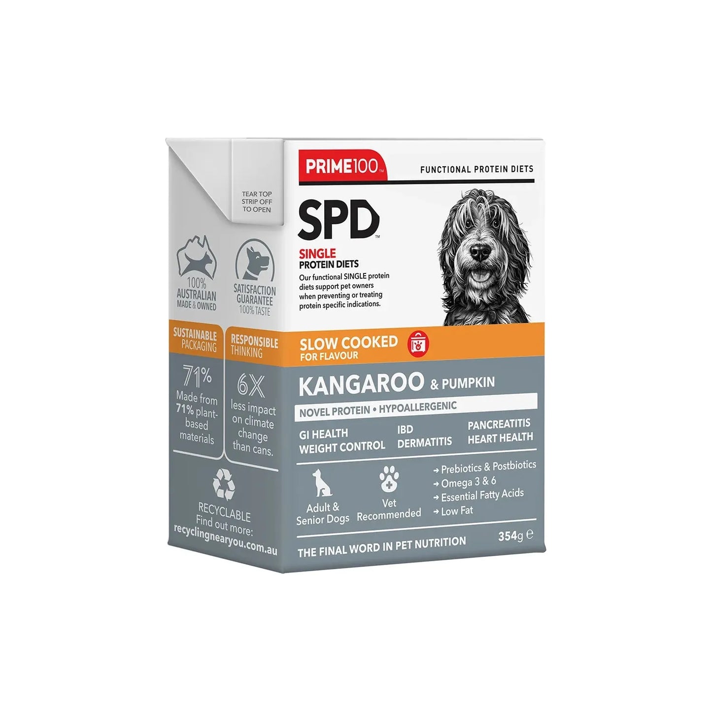 Prime100 Dog Wet Food - SPD™ Slow Cooked Kangaroo & Pumpkin