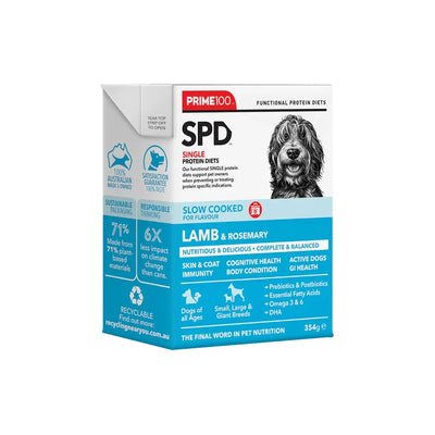 Prime100 Dog Wet Food - SPD™ Slow Cooked Lamb & Rosemary 354g