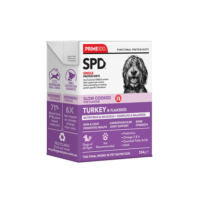 Prime100 Dog Wet Food - SPD™ Slow Cooked Turkey & Flaxseed