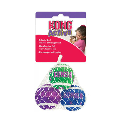 KONG Cat Toys TENNIS BALLS WITH BELLS 3PK