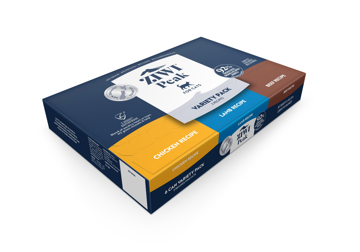 Ziwi Peak Wet Cat Food Beef, Chicken, Lamb Variety Pack 6x85g