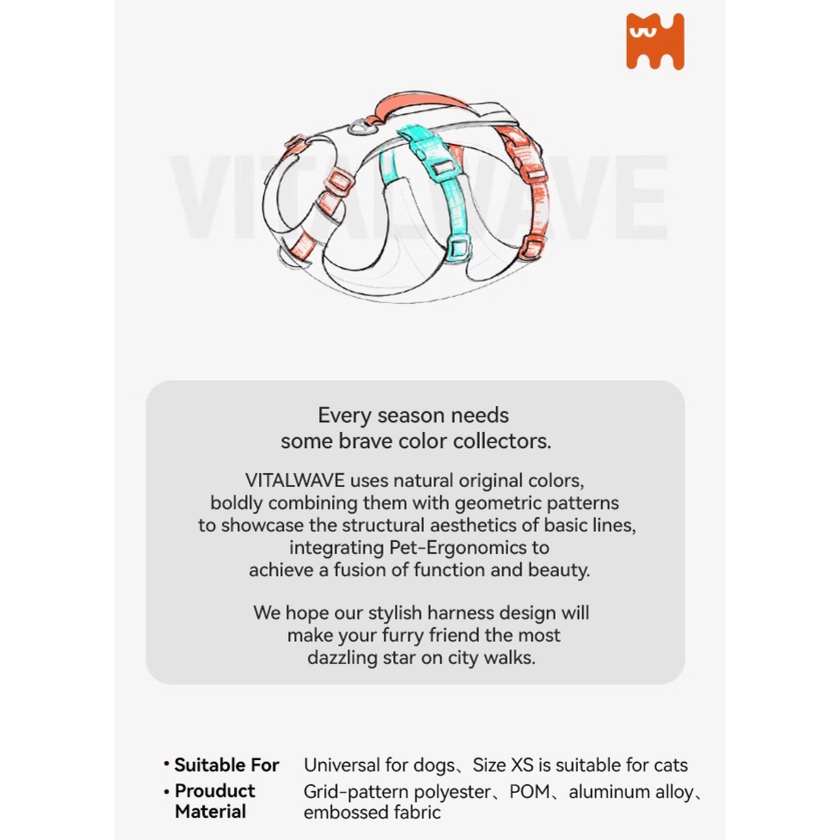 VITALWAVE FeatherGrip Dog Harness