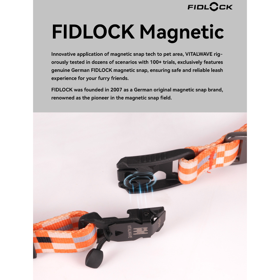 VITALWAVE Pollocksaic Magnetic Snap Dog Collar