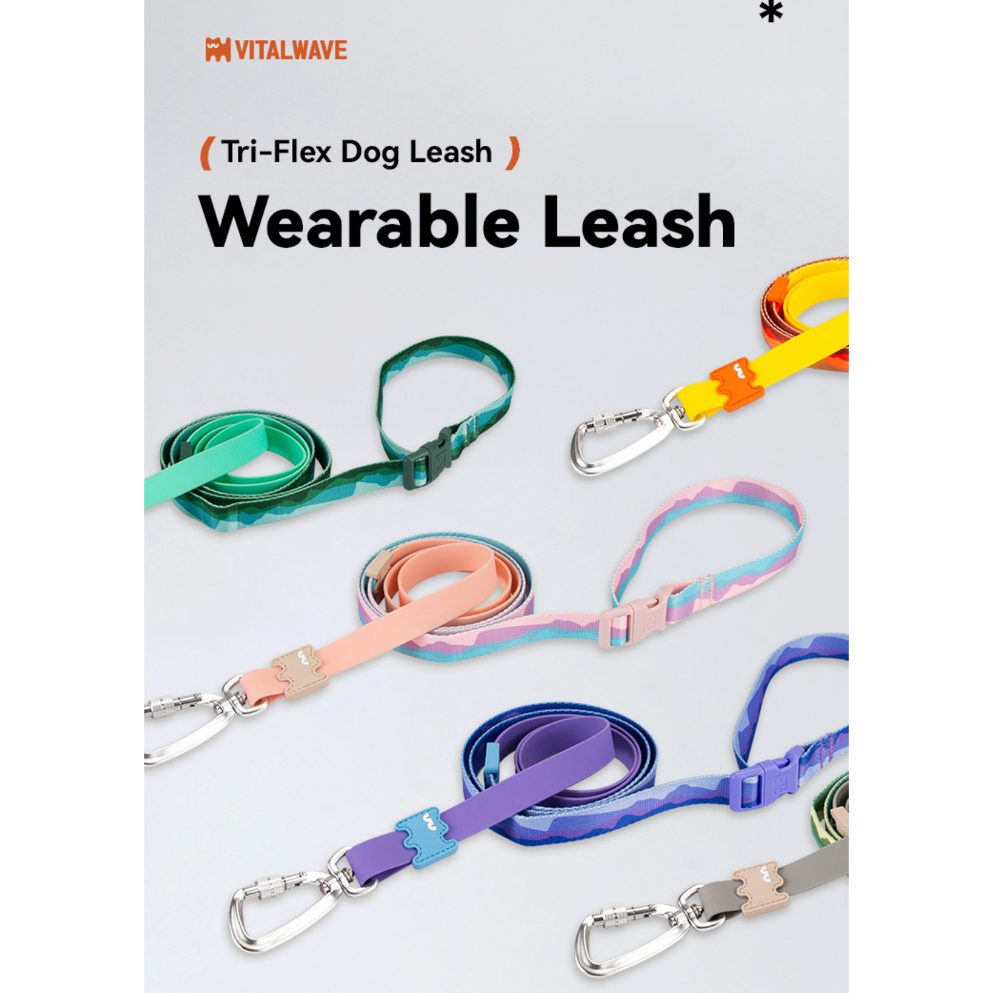 VITALWAVE Tri-Flex Dog Leash