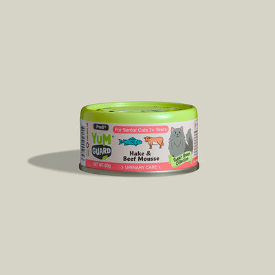 Yumguard Cat Wet Food - Hake & Beef Mousse for Senior Cats