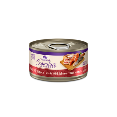 WELLNESS Core Signature Selects Flaked Skipjack Wet Cat Food Tuna & Wild Salmon Entreé in Broth 79g x 12