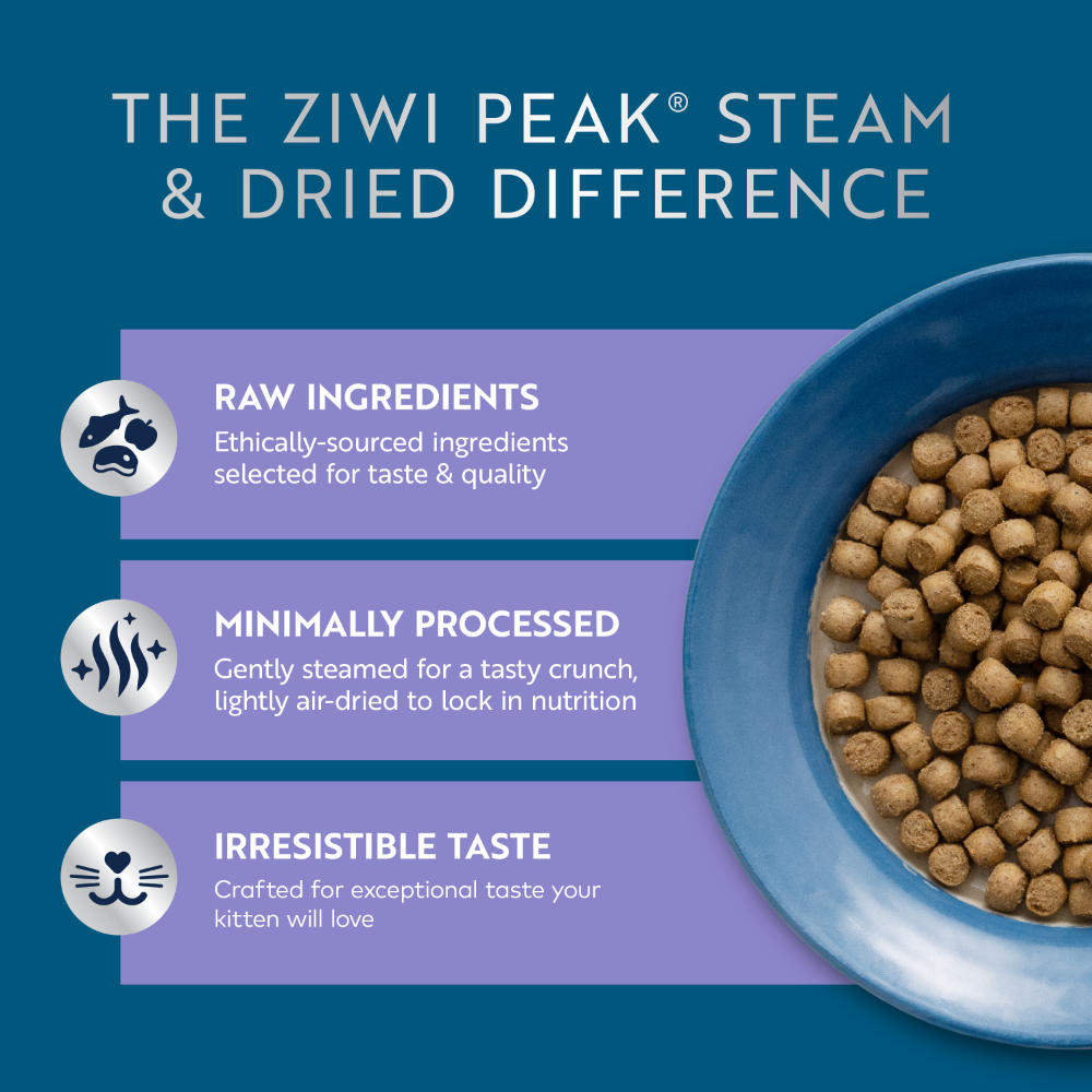 Ziwi Peak Steam & Dried Kitten Food Chicken with Southern Blue Whiting 700g
