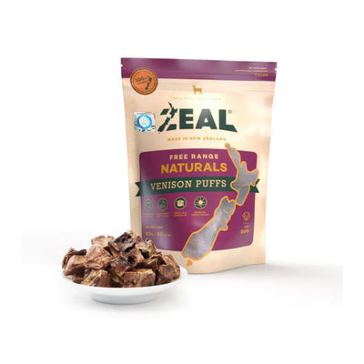 ZEAL Free-Range Dog Treats Venison Puffs 85g