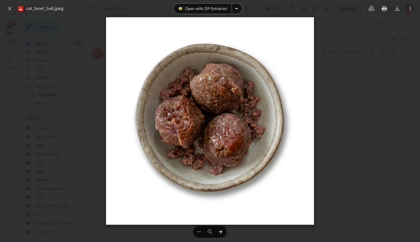 The Butcher's Cat | Raw Food Kangaroo and Rabbit Balls 500g