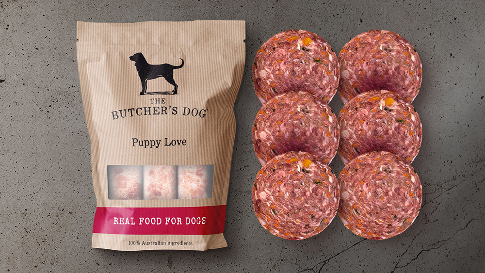 The Butcher's Dog | Raw Food Puppy Love: Beef and Chicken + Vegetables 1.5Kg