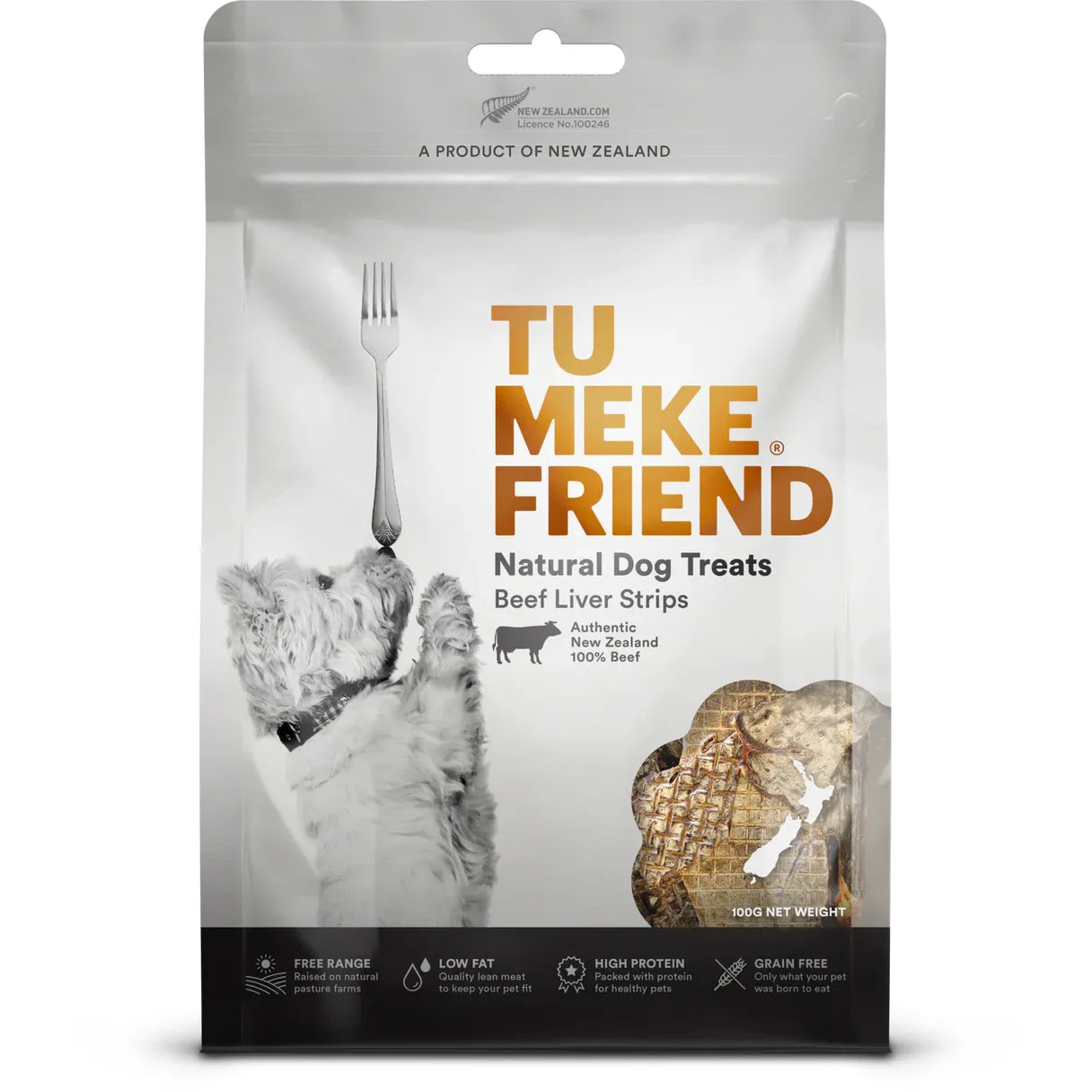 TU MEKE FRIEND Air-Dried Natural Dog Treats Beef Liver Strips 100G