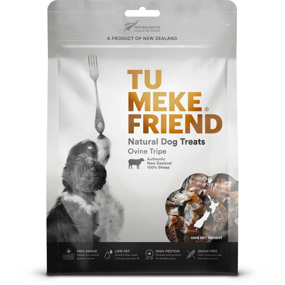 TU MEKE FRIEND Air-Dried Natural Dog Treats Ovine Tripe 100G