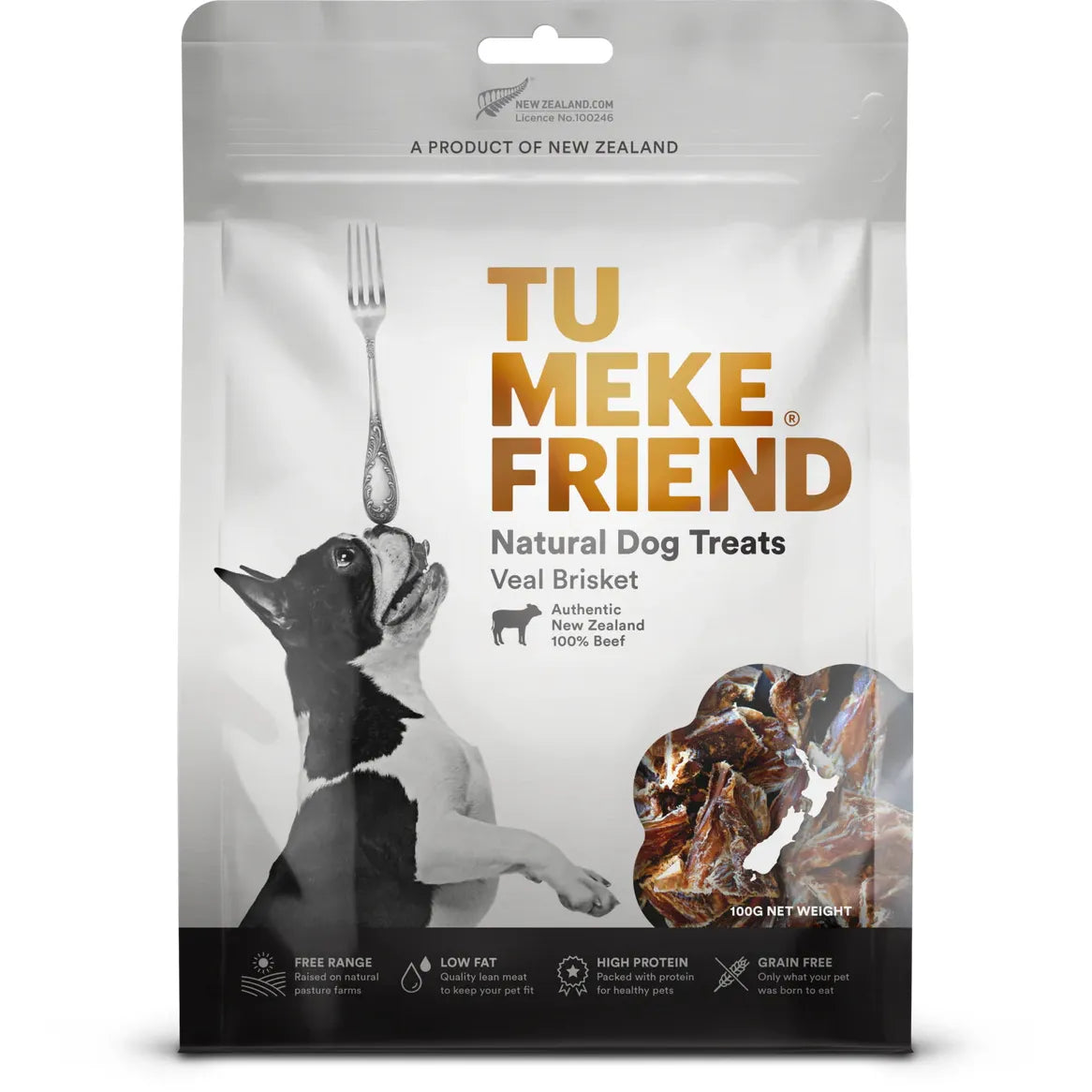 TU MEKE FRIEND Air-Dried Natural Dog Treats Veal Brisket 100G