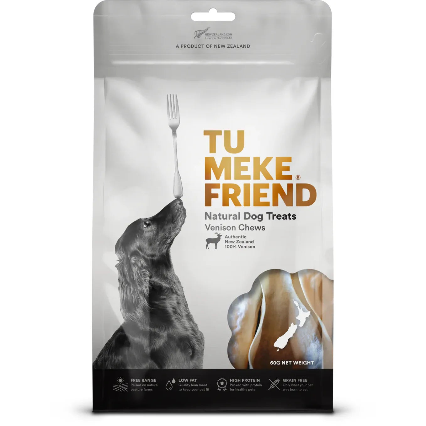 TU MEKE FRIEND Air-Dried Natural Dog Treats Venison Chews 60G