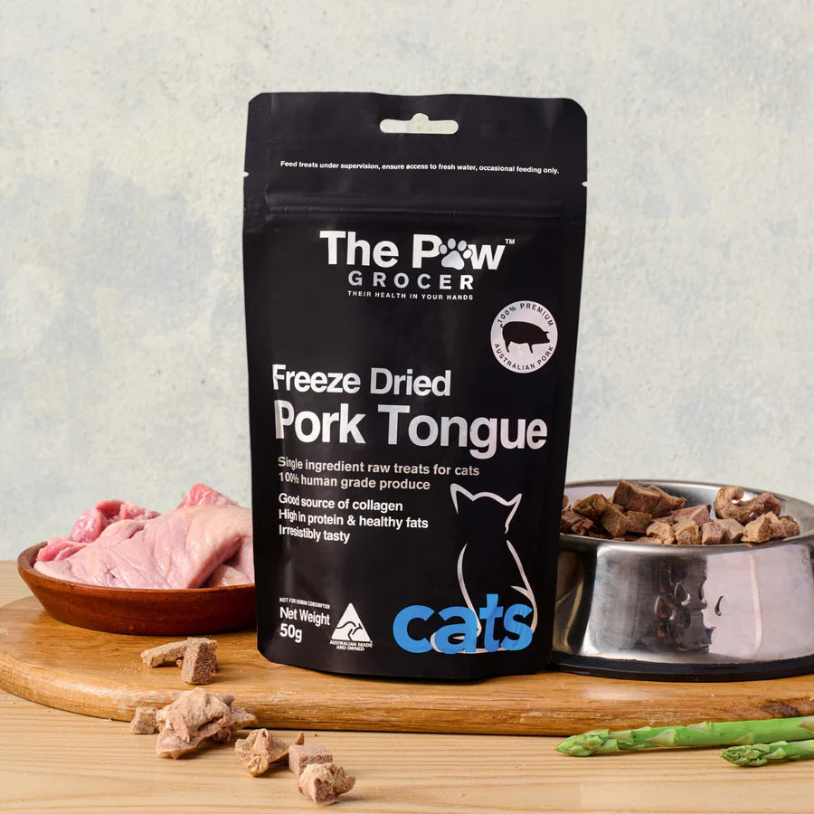 The Paw Grocer - Freeze Dried Pork Tongue For Cats 50g