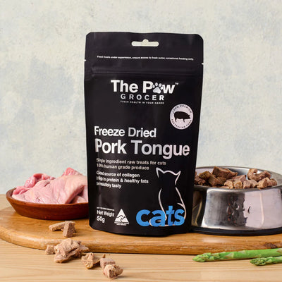 The Paw Grocer - Freeze Dried Pork Tongue For Cats 50g