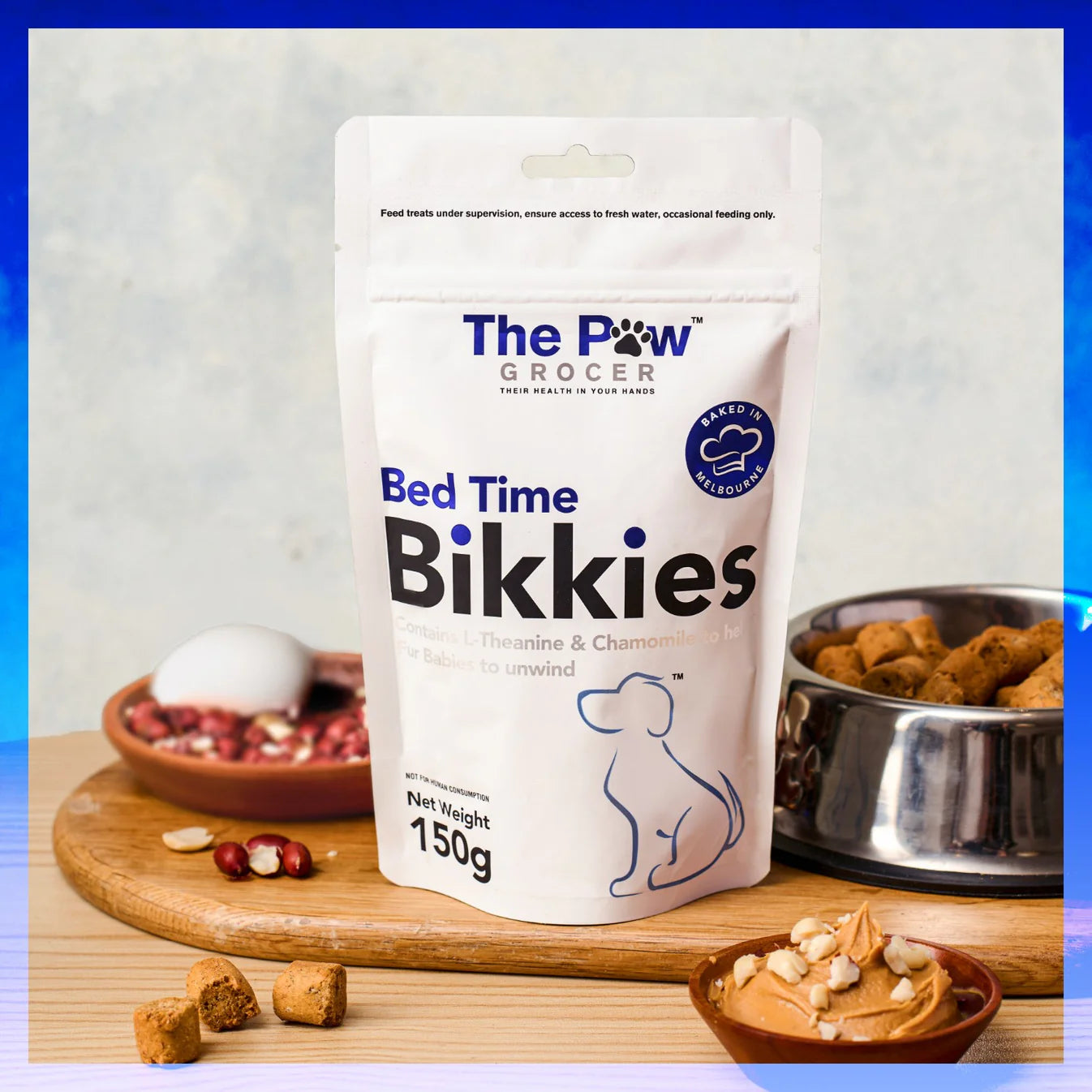 The Paw Grocer - Dog Treats Peanut Butter Bed Time Bikkies 150g